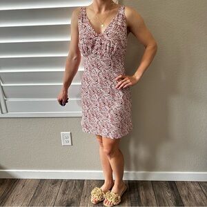 Abercrombie & Fitch Pink and White Sleeveless Sundress